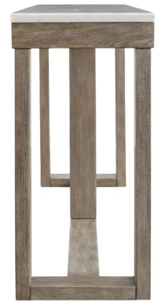 Signature Design by Ashley® Loyaska Ivory Sofa Table with Brown Base -2