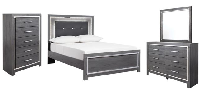 Signature Design by Ashley® Lodanna 4-Piece Gray Full Panel Bed Set-0