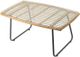 A & B Home Glass Top Wicker Coffee Table with Black Sleigh Legs-1