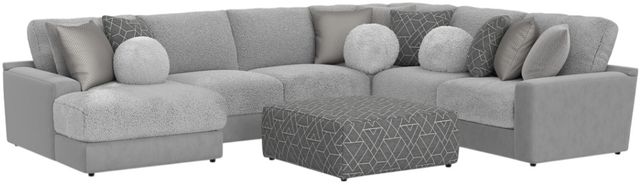 Jackson Furniture Canyon 5-Piece Gray/Platinum/Zinc Left-Arm Facing Sectional and Ottoman-0