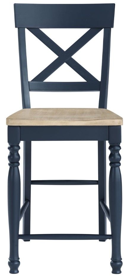 Steve Silver Co. Darcy Midnight Blue/Natural Counter Stool-1