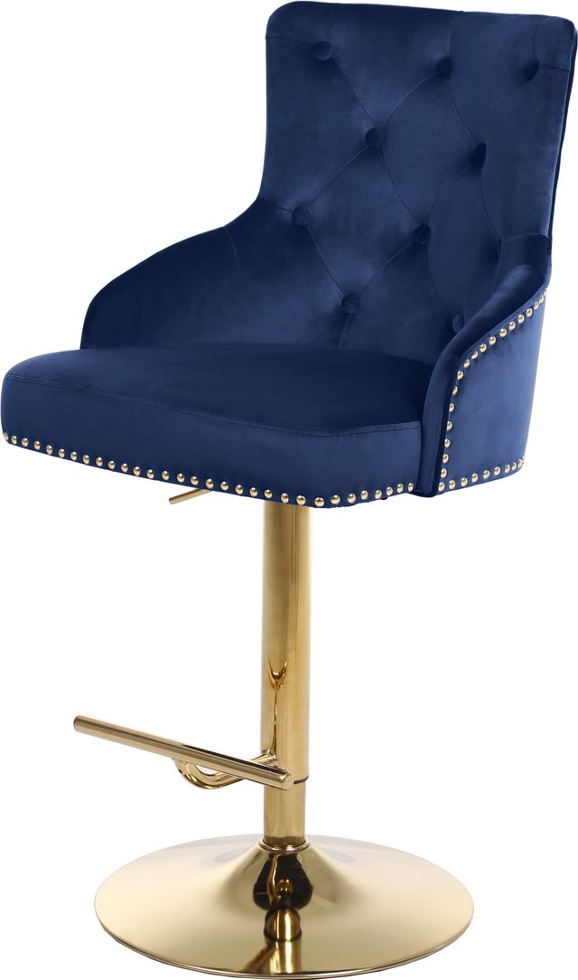 Meridian Furniture Claude Navy Velvet Adjustable Stool-0