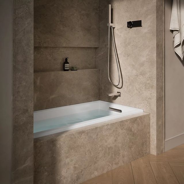 KOHLER® Underscore® White 60" x 30" Alcove Heated BubbleMassage™ Air Bath - Right Drain-1