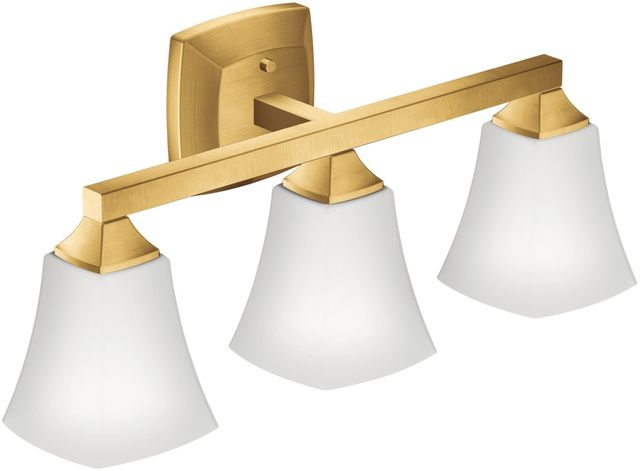 Moen® Voss™ Brushed Gold Three Globe Bath Light-0