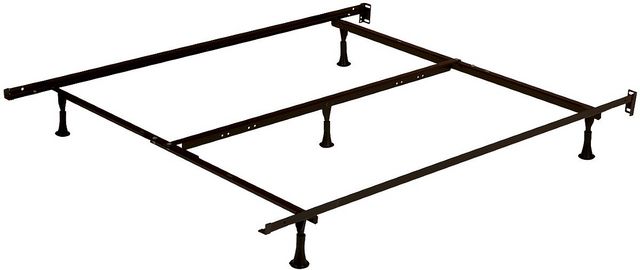 Beaudoin Black Full Traditional Nuts and Bolts Bed Frame with Long Metal Glides