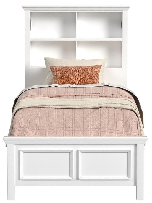 Elements International Hampton Kids White Twin Bookcase Bed-1