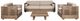 Armen Living Vivid 4-Piece Taupe/Brown Olefin/Wooden Outdoor Conversation Set-3