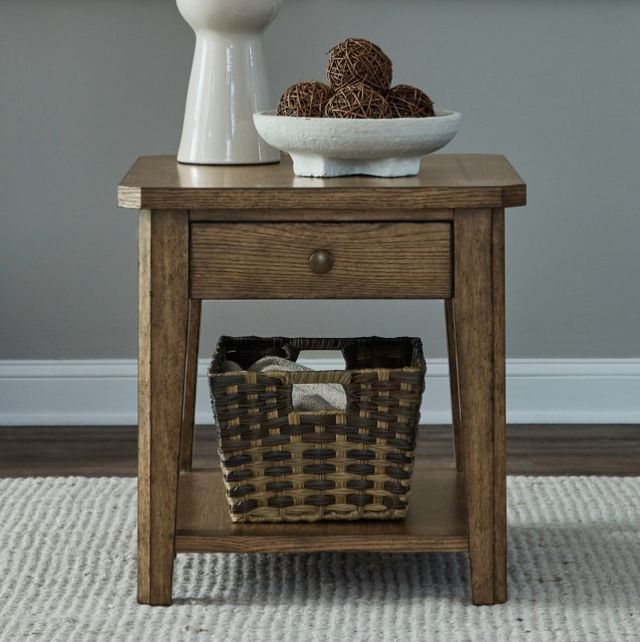 Liberty Furniture Carolina Park Amber Brown End Table-1