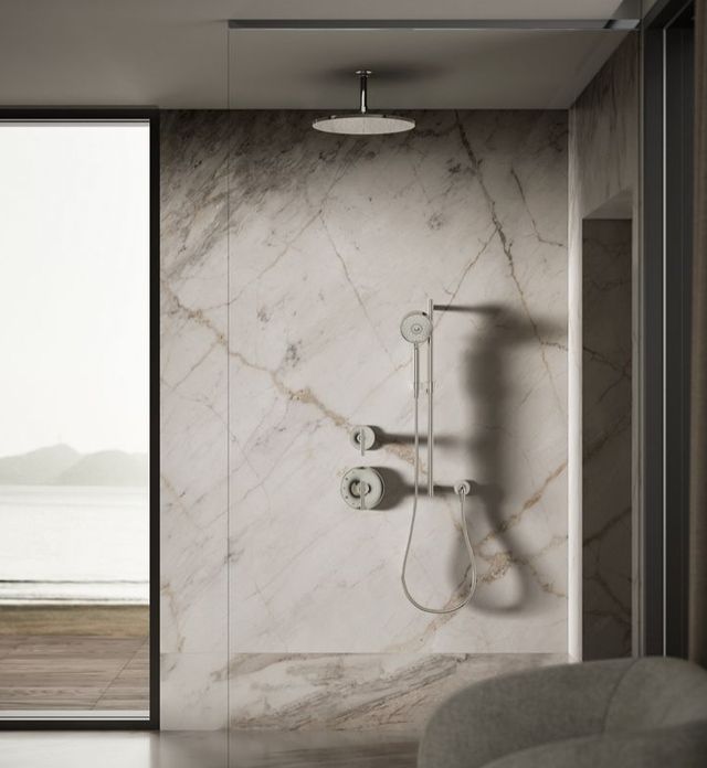 KOHLER® Contemporary Vibrant Polished Nickel 2.5 GPM Round 14” Single-Function Rainhead-2