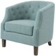 Olliix by Madison Park Dusty Aqua Ansley Chesterfield Barrel Chair-1