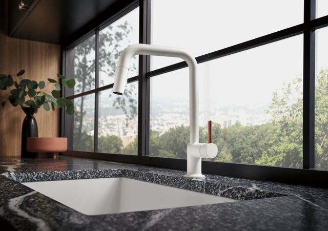 Brizo Jason Wu Matte White/Wood Pull-Down Faucet Wood Lever Handle Kit-1
