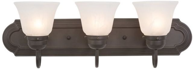 YHD Alabaster/Dark Brown 3-Light Incandescent Bathroom Vanity Lighting-2