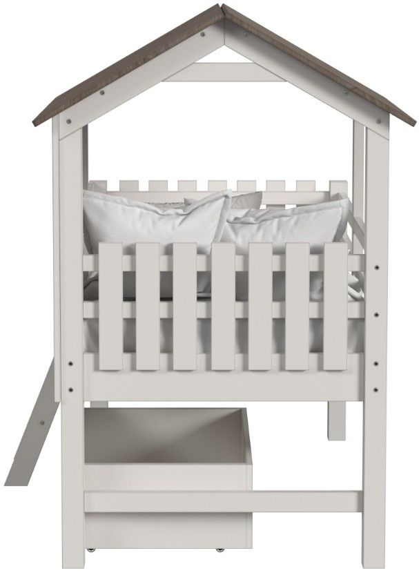 Westwood Design Lodge Cookies/Cream Youth Twin Loft Bed with Ladder and Fencing-3