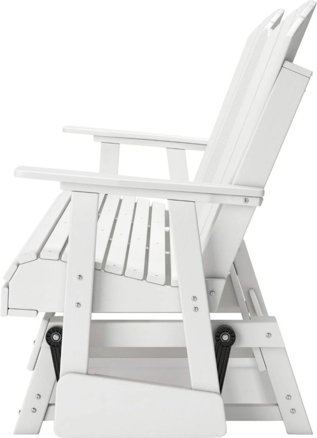Signature Design by Ashley® Hyland Wave White Plastic Outdoor Glider Loveseat-3