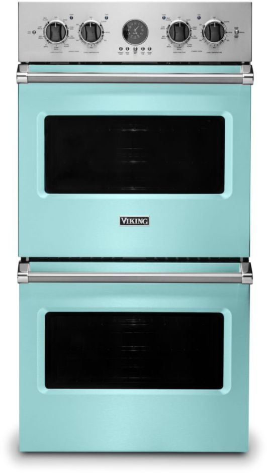 Viking® 5 Series 27" Bywater Blue Professional Built In Double Electric Premiere Wall Oven-0