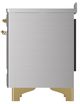 Ilve® Majestic III 48" Stainless Steel Pro Style Induction Range with Triple Glass Door and Brass Trim-4