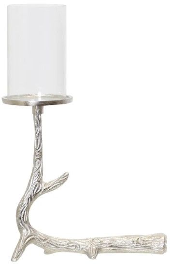 StyleCraft Silver/White Small Horn Candle Holder -0