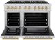 ZLINE Select Autograph Edition 48" Stainless Steel Pro Style Dual Fuel Range with Polished Gold Accents-1