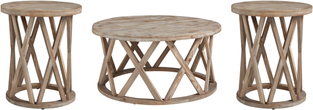 Signature Design by Ashley® Glasslore 3-Piece Light Grayish Brown Living Room Table Set-0