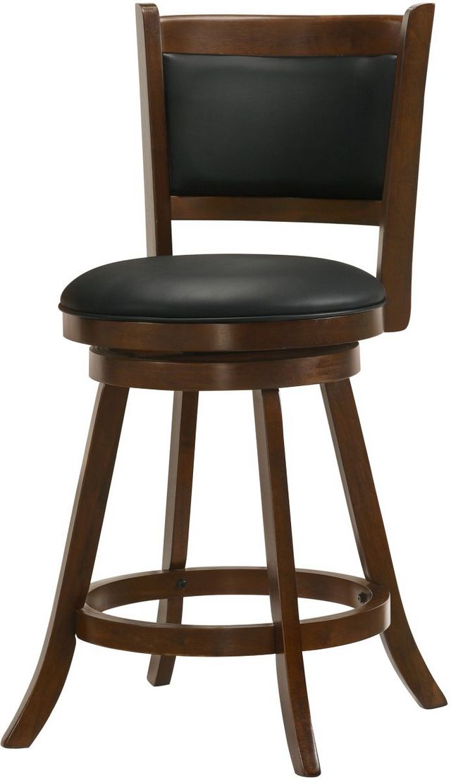 Coaster® Broxton 2-Piece Chestnut/Black Upholstered Swivel Counter Stools-3