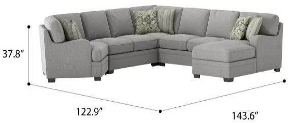 Emerald Home Analiese 5-Piece Light Gray U-Shape Right-Arm Facing Sectional and Chaise-2