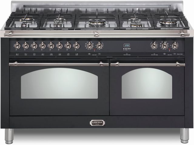 LOFRA® Dolcevita 60" Matte Black Pro Style Dual Fuel Range-0