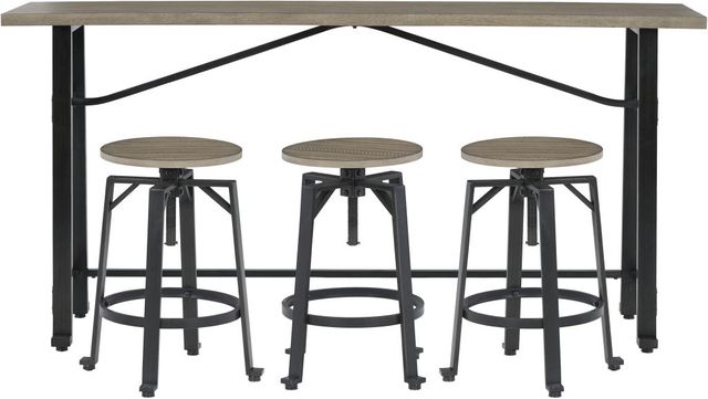 Signature Design by Ashley® Lesterton Light Brown Long Counter Table with Black Trestle Base -3