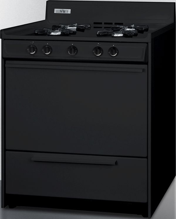 Summit® 30" Black Freestanding Gas Range-1