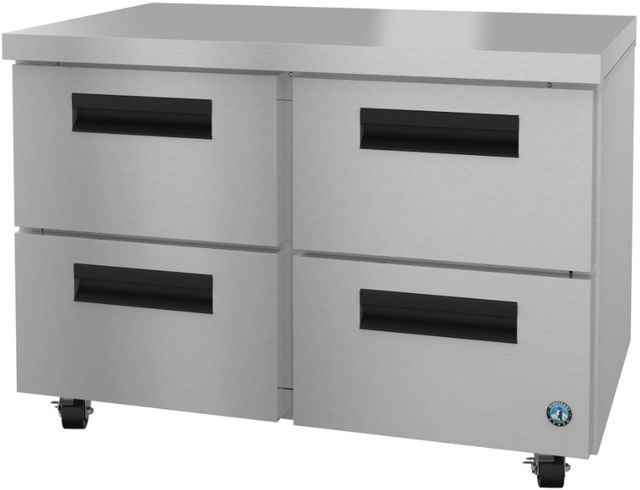 Hoshizaki Steelheart® 48" 12 Cu. Ft. Stainless Steel Two Section Undercounter Freezer with Stainless Drawers-0