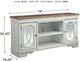 Signature Design by Ashley® Realyn Chipped White 74" TV Stand with Fireplace Option-4