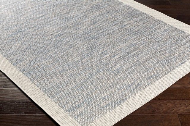 Surya Santa Cruz Blue/Gray/White 2'x4' Throw Rug-1