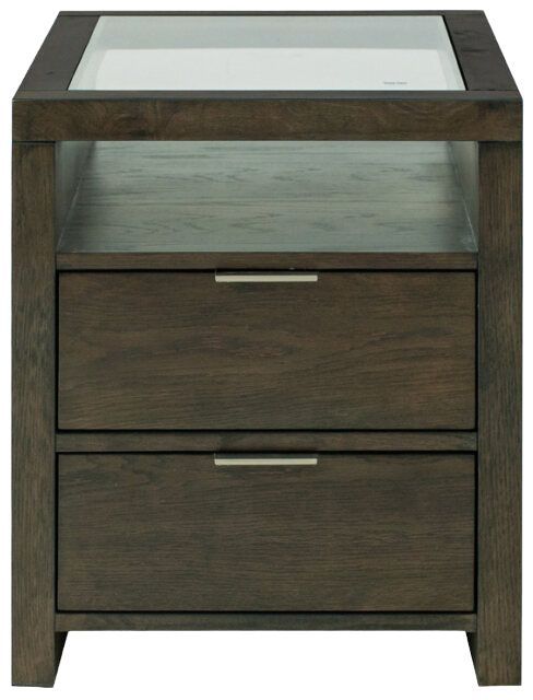 Magnussen Home® Merrick Homestead Brown End Table with Glass Top Insert-1