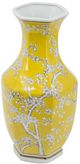 A & B Home White/Yellow Plum Blossom Flower Vase-1