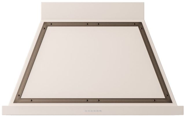 Ilve® Nostalgie II Noblesse 40" Antique White Wall Mounted Range Hood with Burnished Trim-0