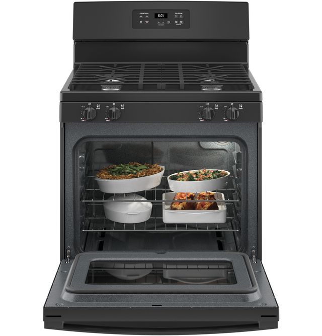 GE® 30" Black Freestanding Gas Range-2