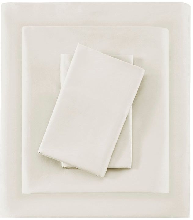 Olliix by Sleep Philosophy Ivory King 300 Thread Count Liquid Cotton Sheet Set-0