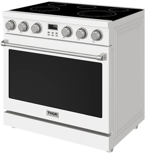 Thor Kitchen® 36" White Contemporary Pro Style Electric Range-3