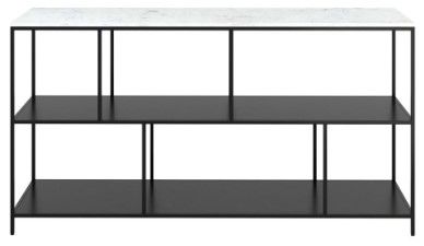 Zuo® Modern Singularity White Top Console Table with Black Steel Frame -1