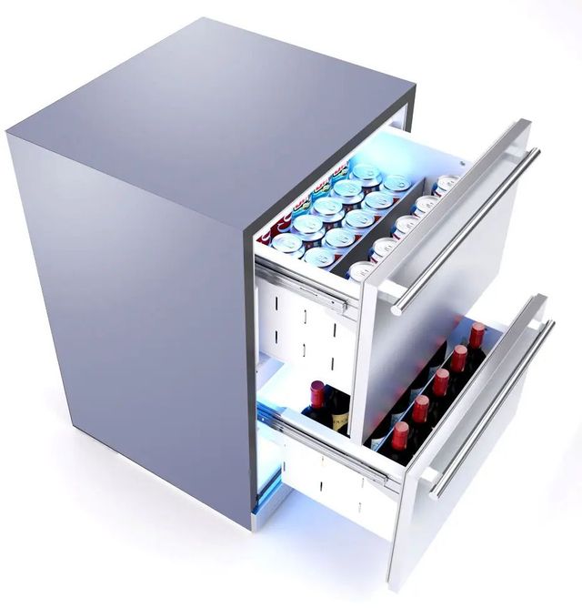XO 24'' Fingerprint Resistant Stainless Steel Outdoor Undercounter Refrigerator-2
