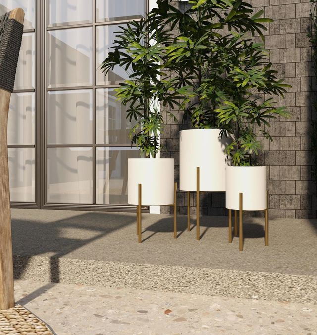 Deco Marche 3-Piece White Planter Set-3