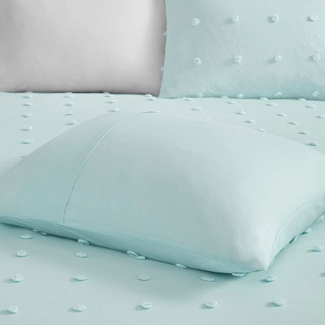 Olliix by Urban Habitat Kids Callie Aqua Twin Cotton Jacquard Pom Pom Comforter Set-3