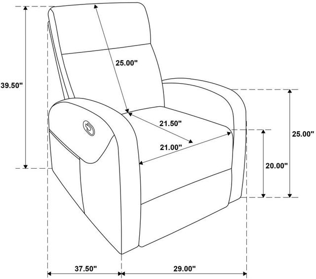 Coaster® Hamilton Charcoal Gray Manual Recliner-3