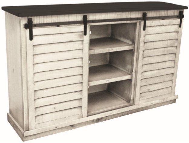 American Heartland Manufacturing Rustic Two-Tone Tall Quaint Shutter TV Stand-0