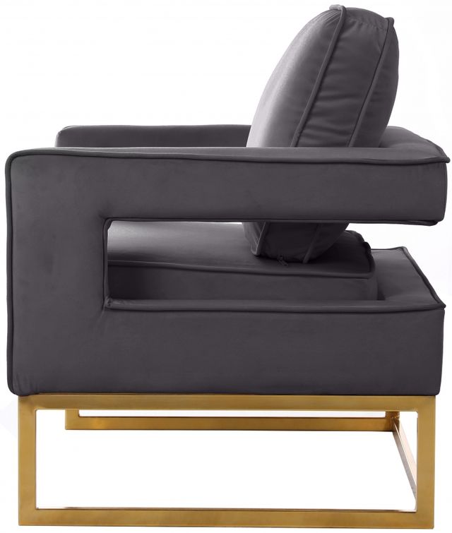 Meridian Furniture Noah Grey/Gold Velvet Chair-2