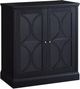 Brassex Inc. Black Storage Cabinet with Glass Doors-0