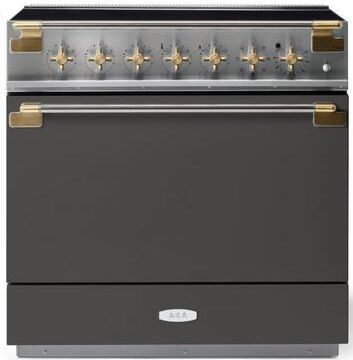 AGA™ Elise 36" Stainless Steel Pro Style Induction Range with Slate Door-0