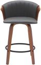 Armen Living Diana Gray/Walnut Swivel Bar Stool-1