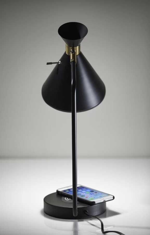 Adesso® Maxine Matte Black AdessoCharge Desk Lamp-2