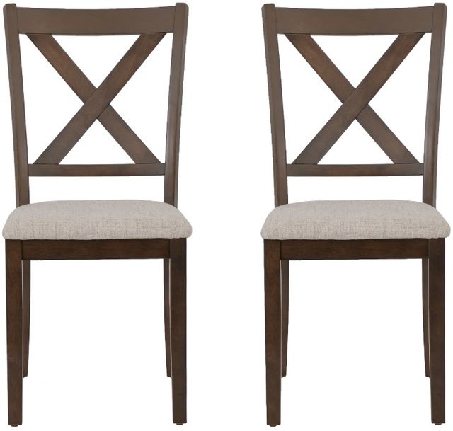 Linon Wales 2-Piece Brown Side Chair Set-2