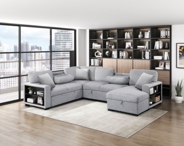 Homelegance® Pompano 4-Piece Gray Right-Arm Facing Sectional and Chaise-1